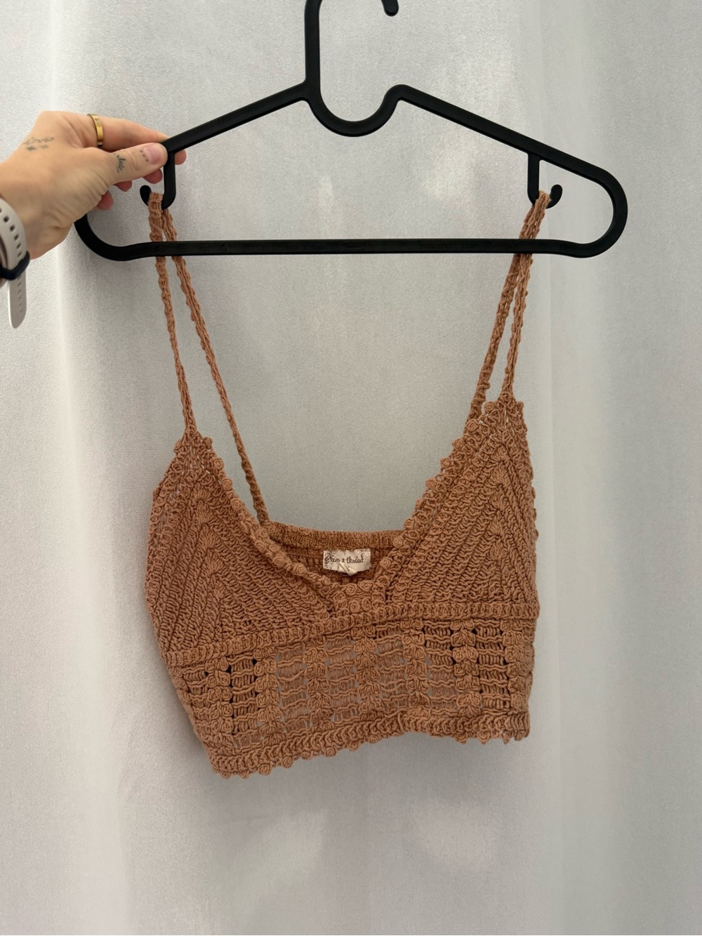 Crochet Bralette Top - Tan